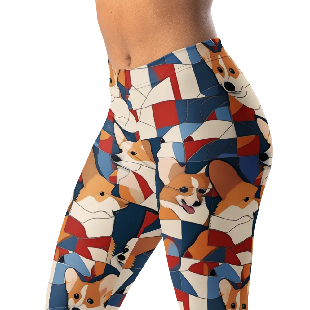 Corgi Color Theory on Leggings — Left Front