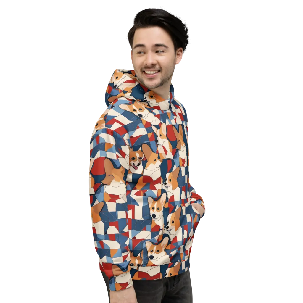 Corgi Color Theory on Hoodie — Right
