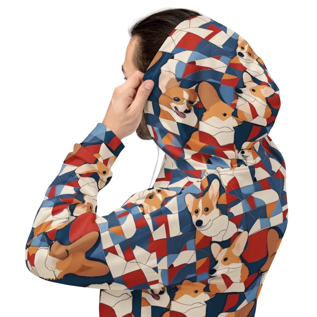 Corgi Color Theory on Hoodie — Back