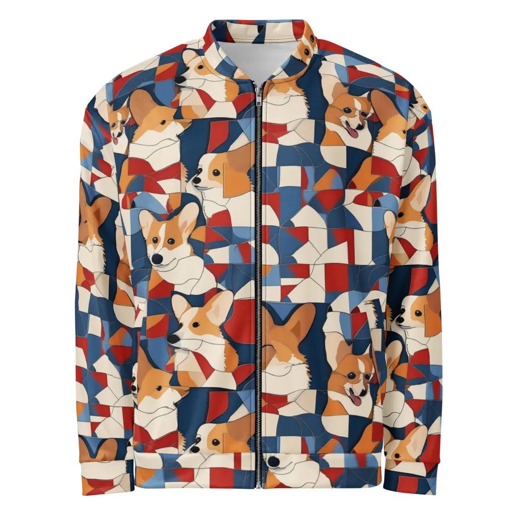 Corgi Color Theory on Bomber Jacket — Front