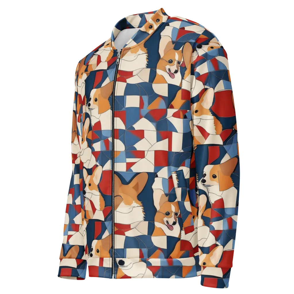 Corgi Color Theory on Bomber Jacket — Left Front