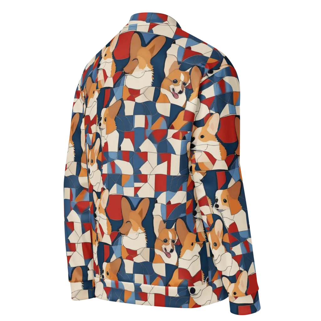 Corgi Color Theory on Bomber Jacket — Right Back