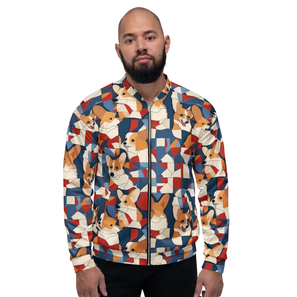 Corgi Color Theory on Bomber Jacket — Front