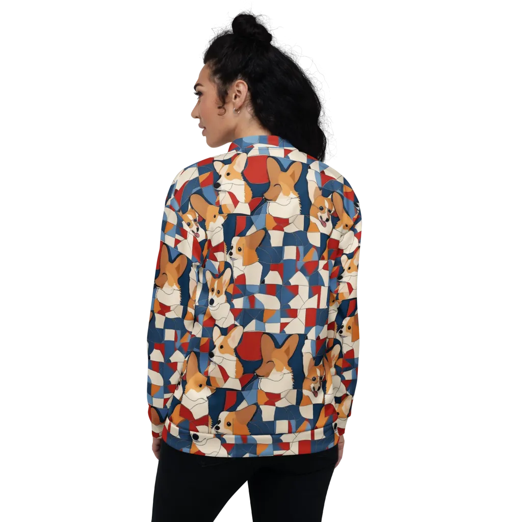 Corgi Color Theory on Bomber Jacket — Back