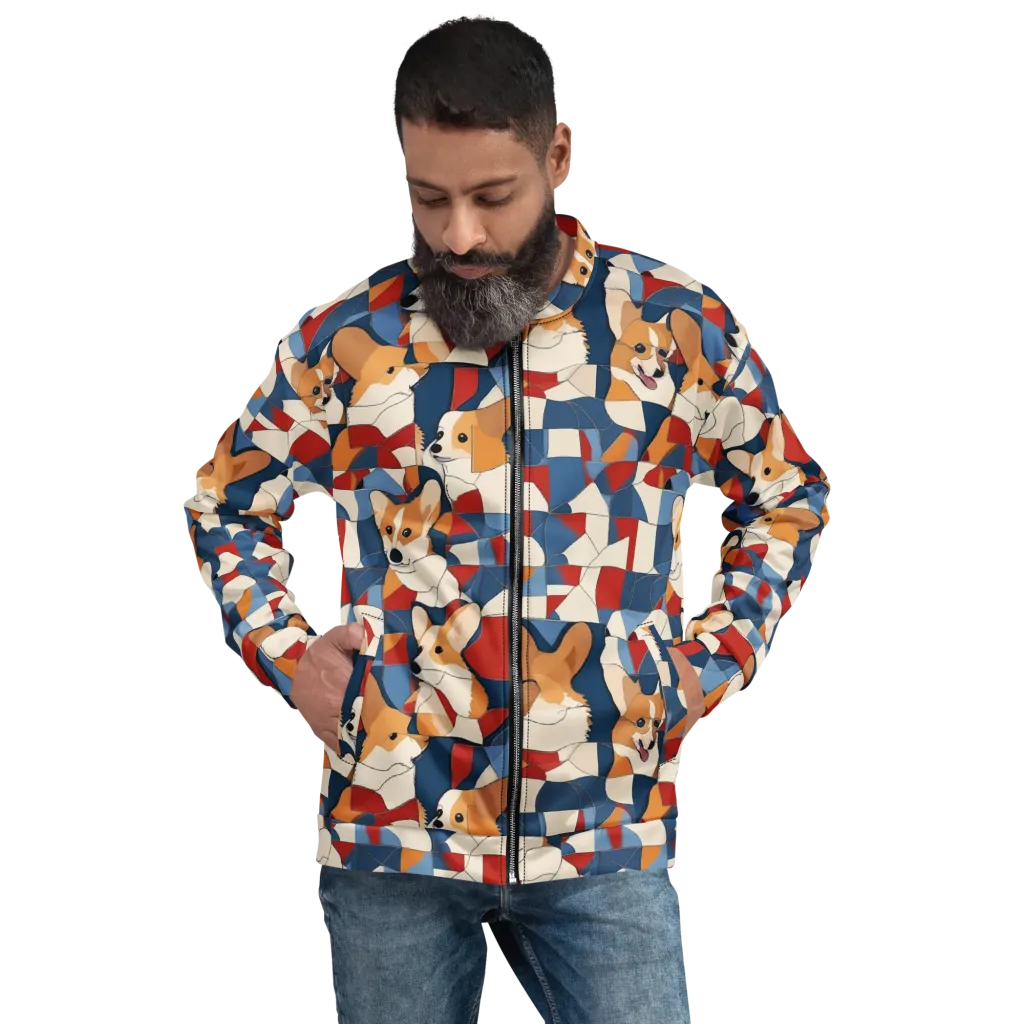 Corgi Color Theory on Bomber Jacket — Front