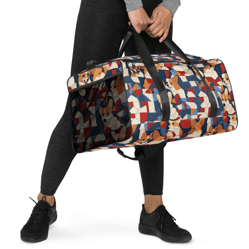 Corgi Color Theory on Duffle Bag — Right Front