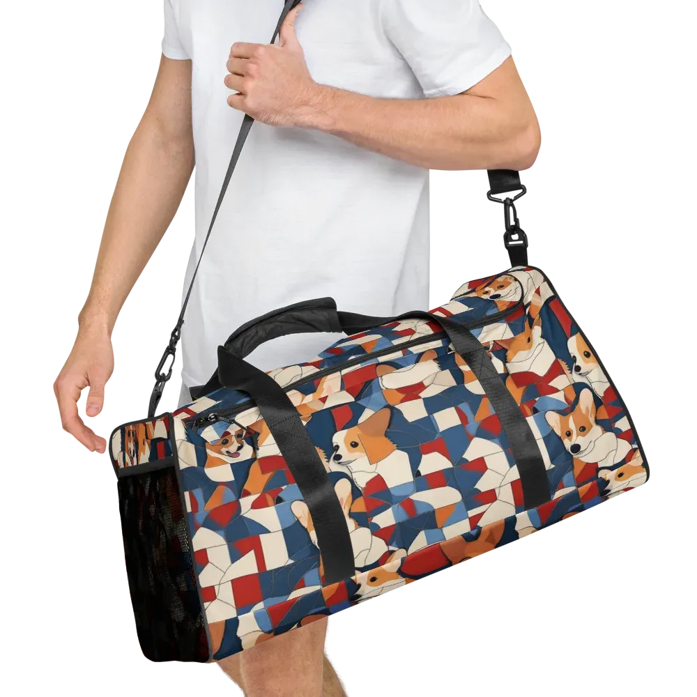 Corgi Color Theory on Duffle Bag — Right Front