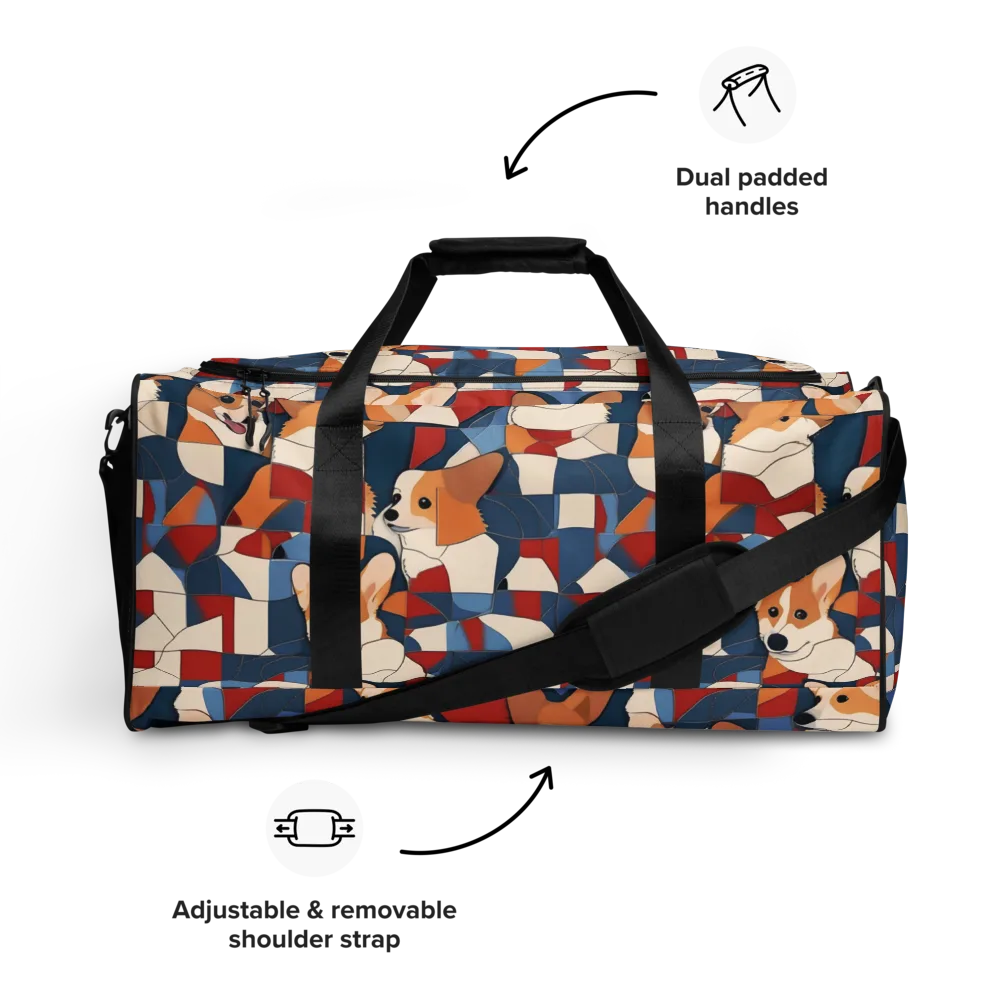 Corgi Color Theory on Duffle Bag — Front