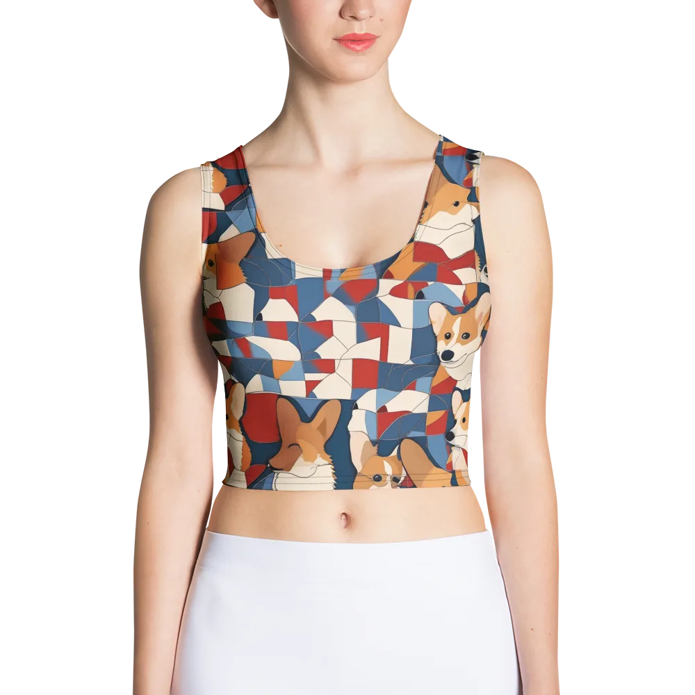 Corgi Color Theory on Crop Top — Front