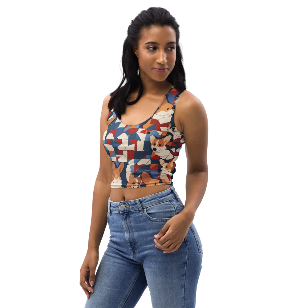 Corgi Color Theory on Crop Top — Left Front