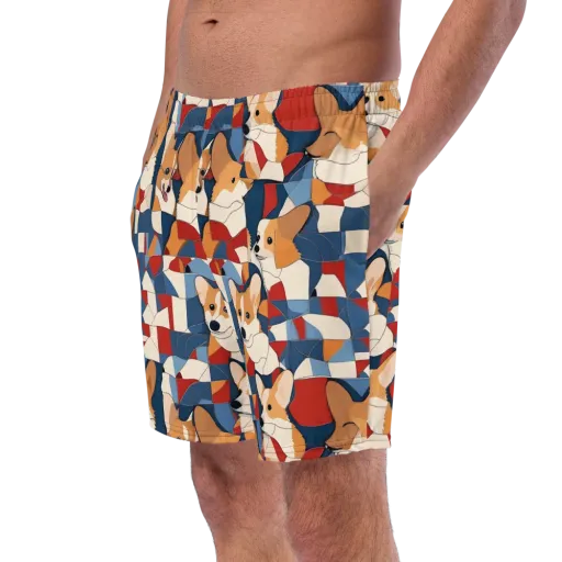 Corgi Color Theory on a Swim Trunks