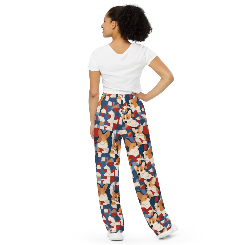 Corgi Color Theory on Wide-Leg Pants — Back