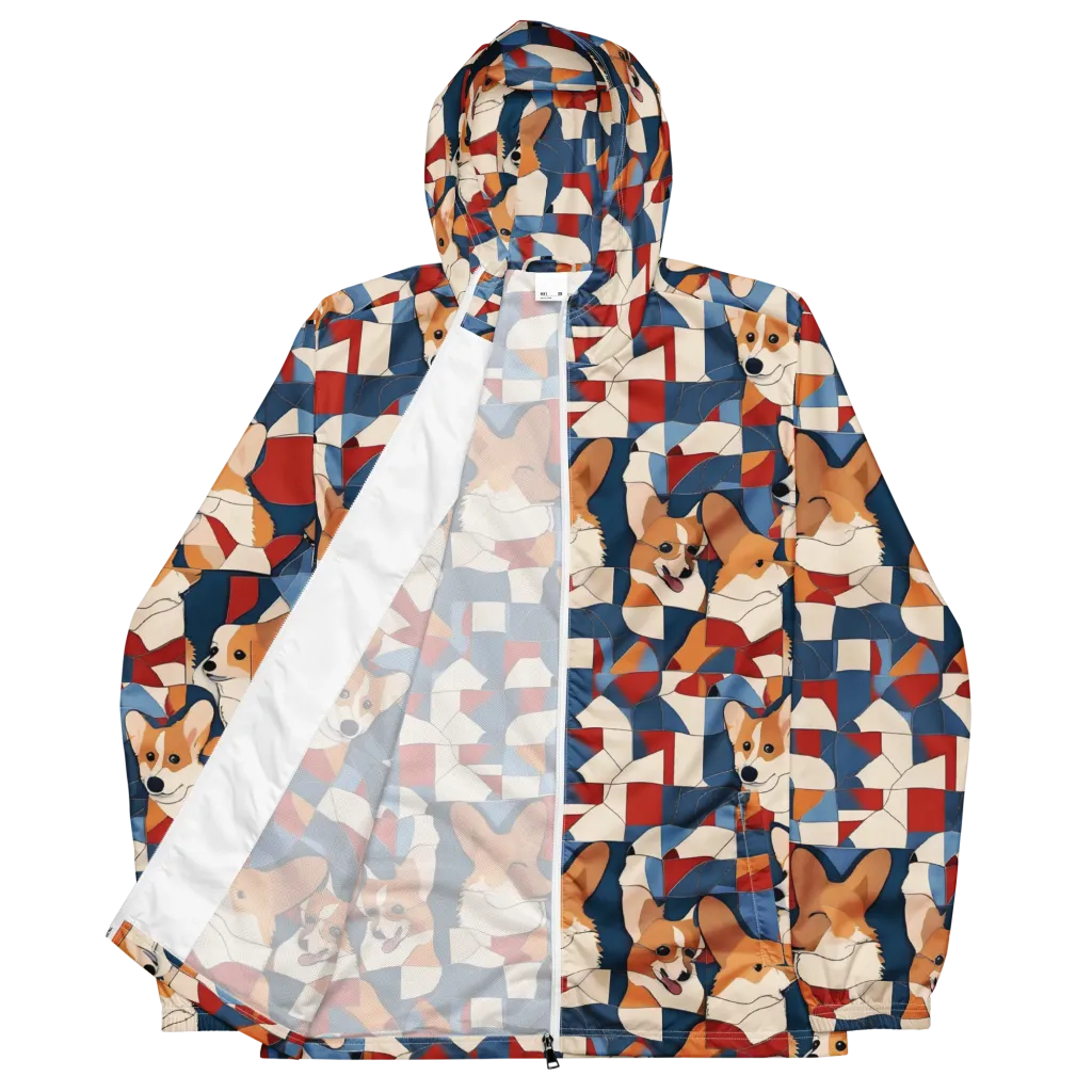 Corgi Color Theory on Men's Windbreaker — Front