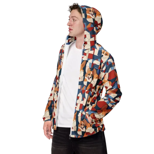 Corgi Color Theory on a Men's Windbreaker