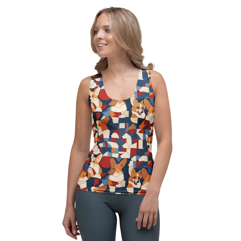 Corgi Color Theory on Women's Tank Top — Front