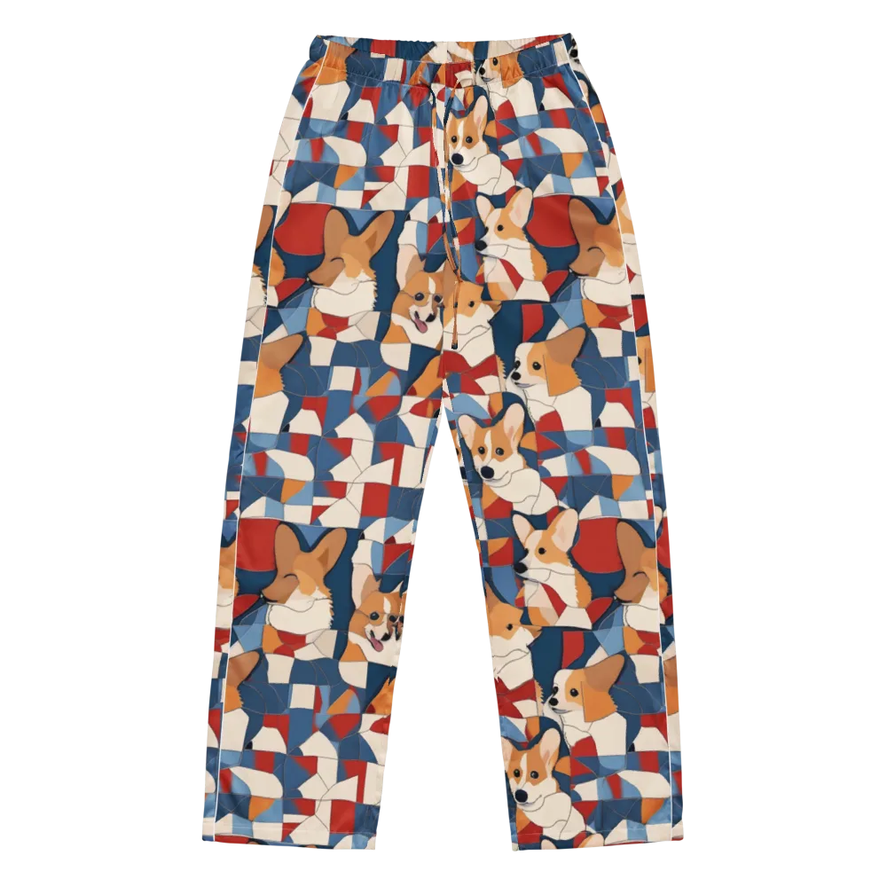 Corgi Color Theory on Women's Pajama Pants — Front