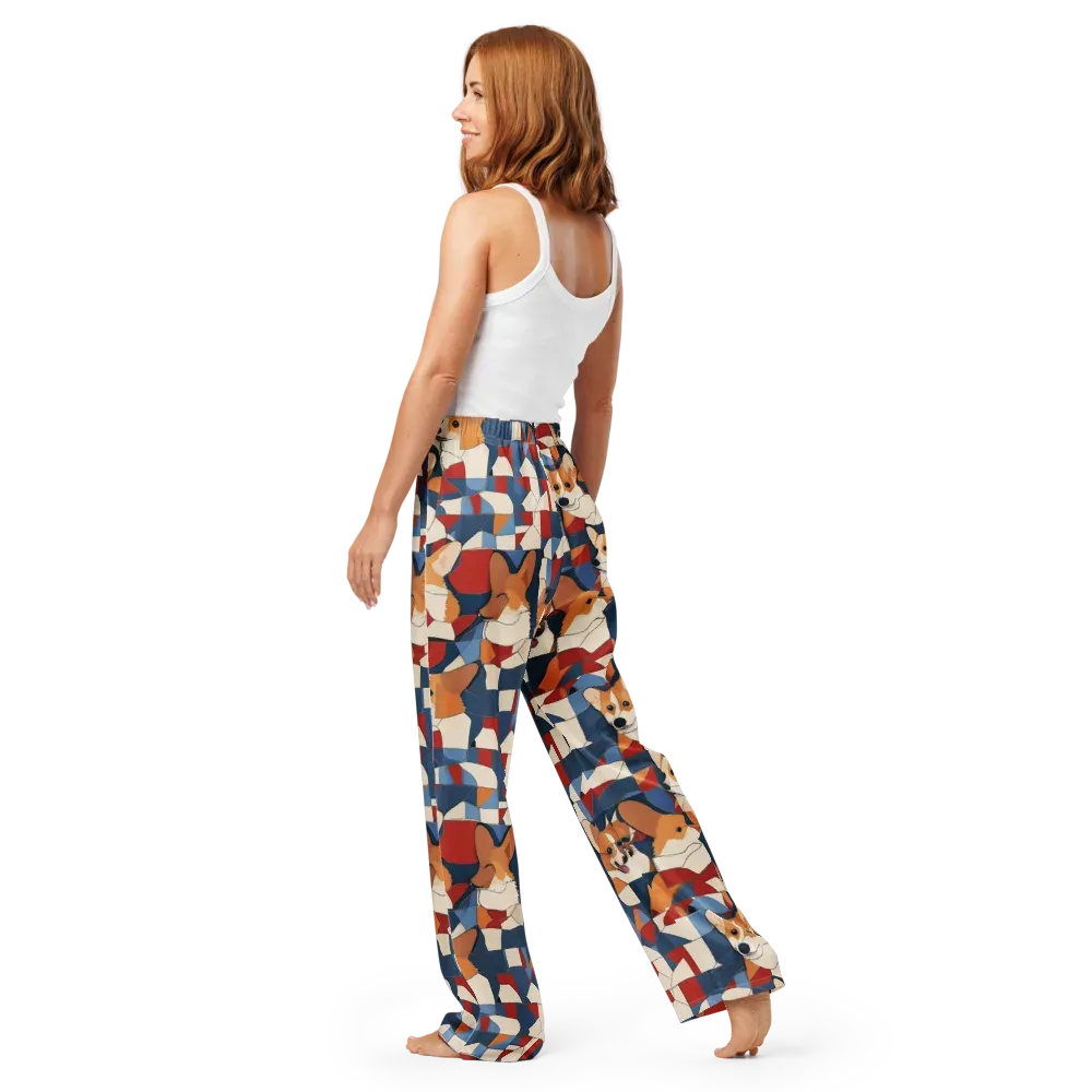 Corgi Color Theory on Women's Pajama Pants — Back