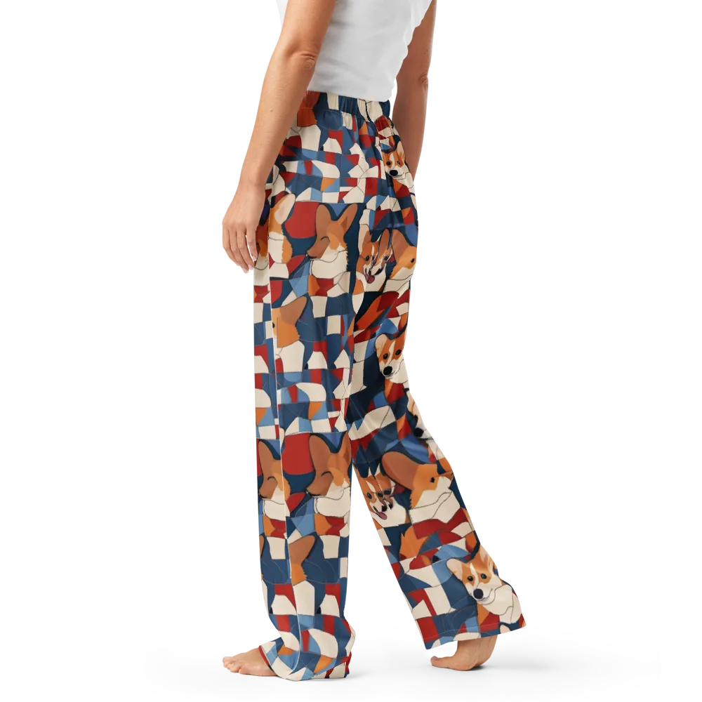 Corgi Color Theory on Women's Pajama Pants — Left