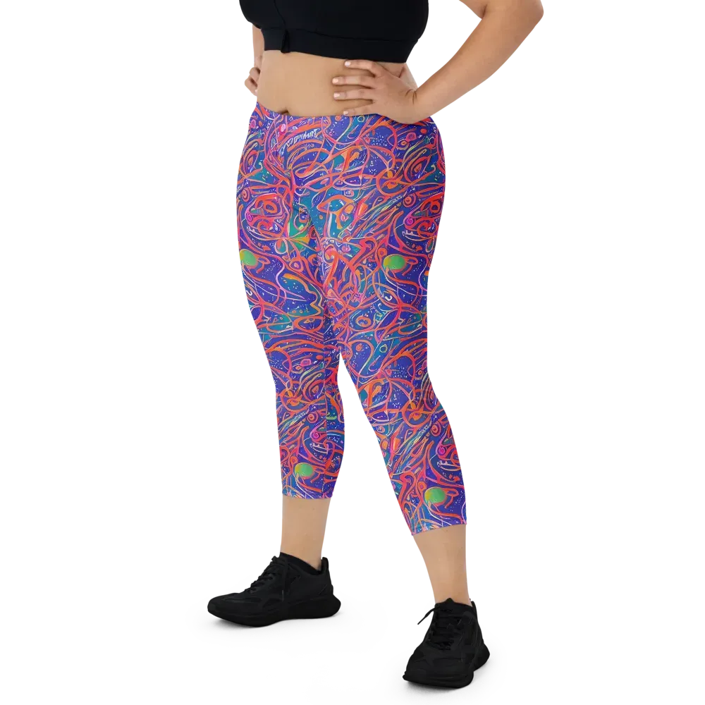 Chromatic Rapture on Capri Leggings — Front