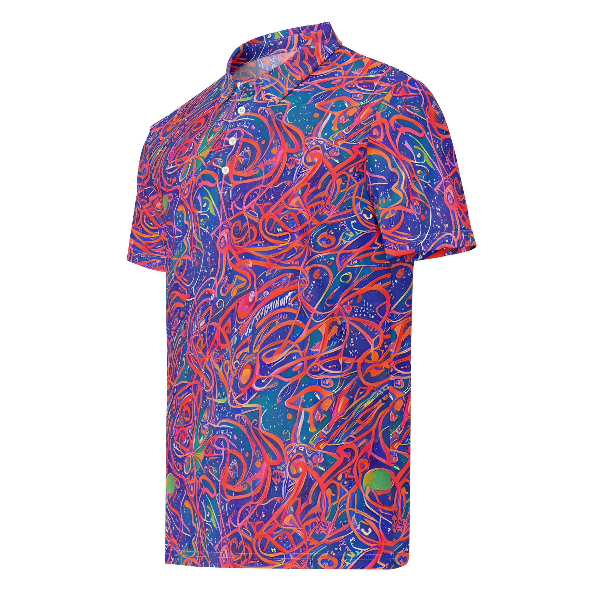 Chromatic Rapture on Men's Slim Fit Polo Shirt — Left Front