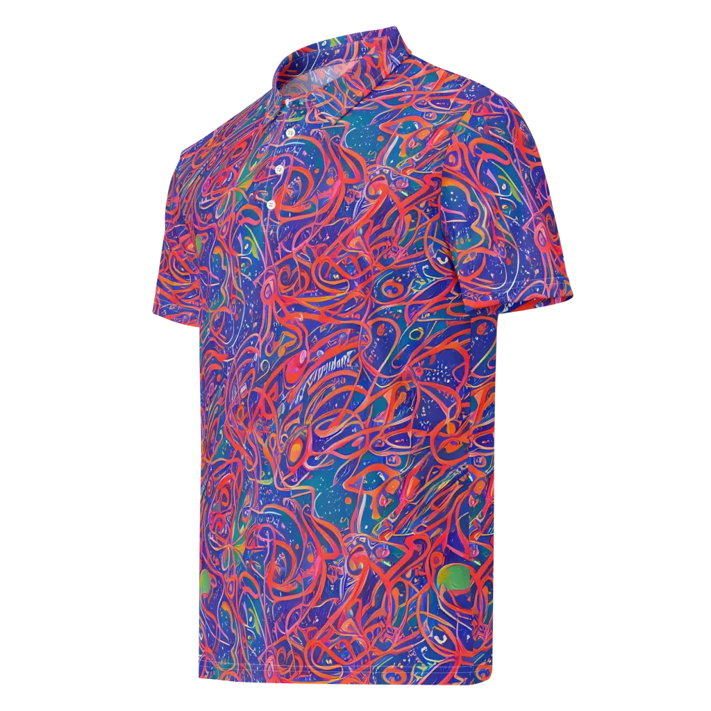Chromatic Rapture on Men's Slim Fit Polo Shirt — Left Front