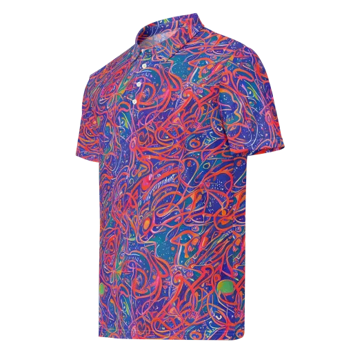 Chromatic Rapture on a Men's Slim Fit Polo Shirt
