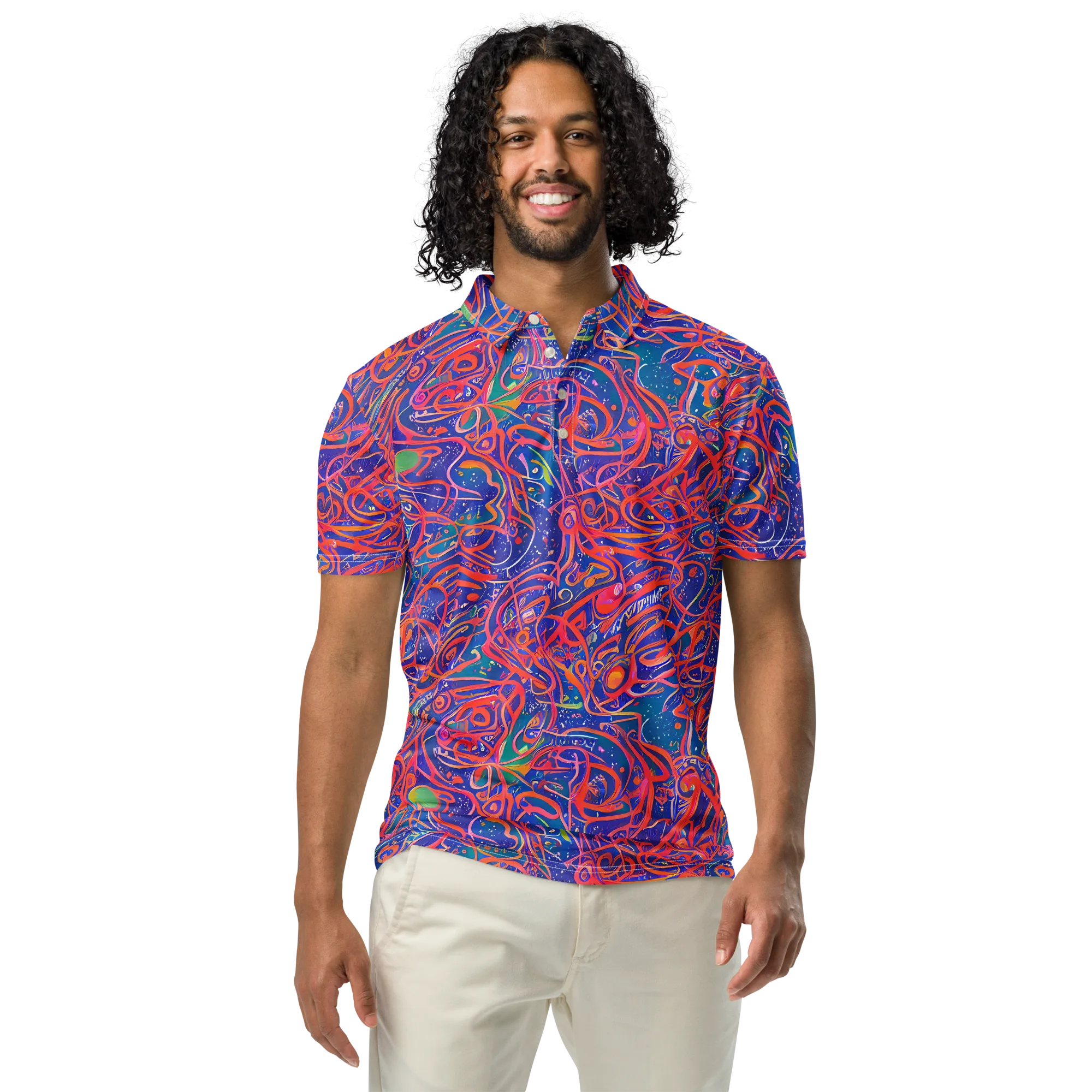 Chromatic Rapture on Men's Slim Fit Polo Shirt — Front