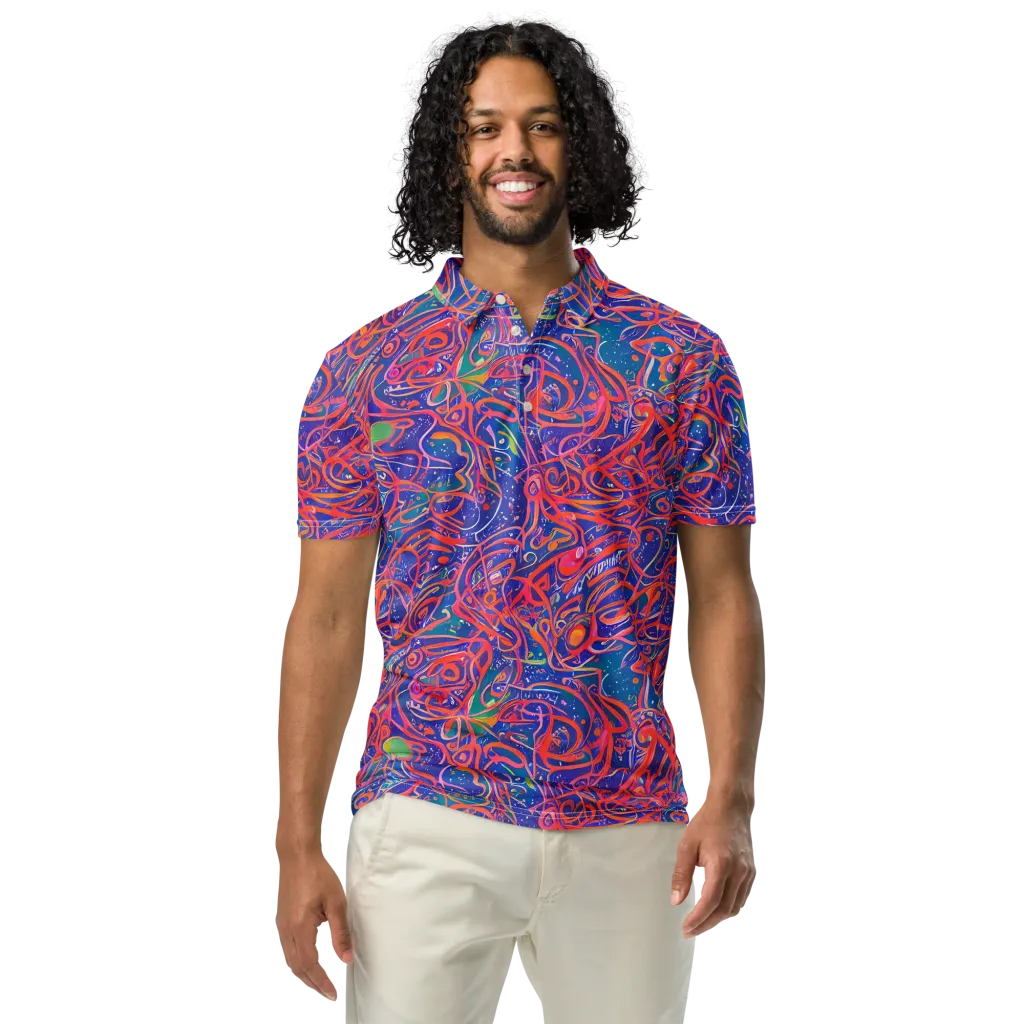 Chromatic Rapture on Men's Slim Fit Polo Shirt — Front