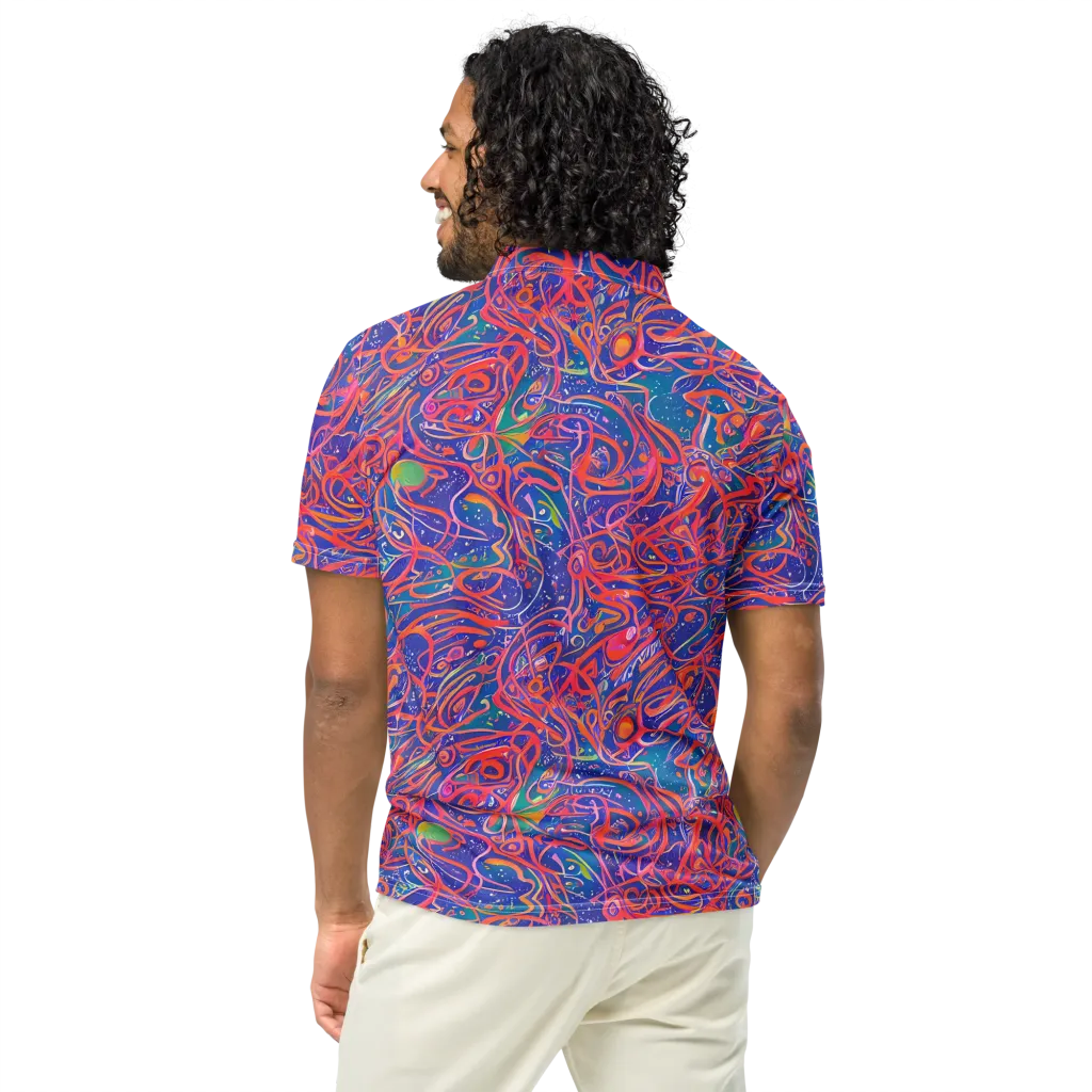 Chromatic Rapture on Men's Slim Fit Polo Shirt — Back