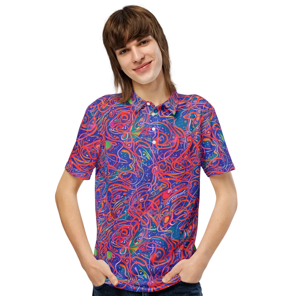 Chromatic Rapture on Men's Slim Fit Polo Shirt — Front