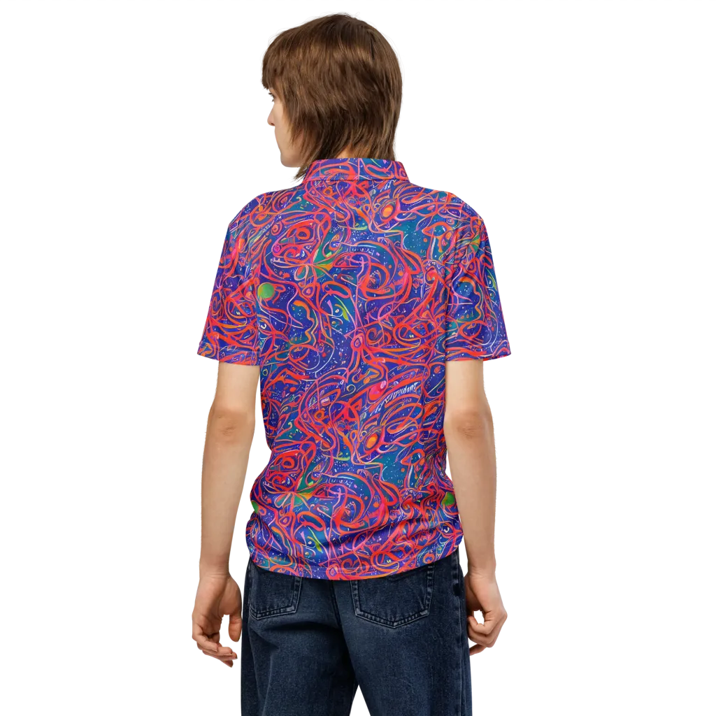 Chromatic Rapture on Men's Slim Fit Polo Shirt — Back