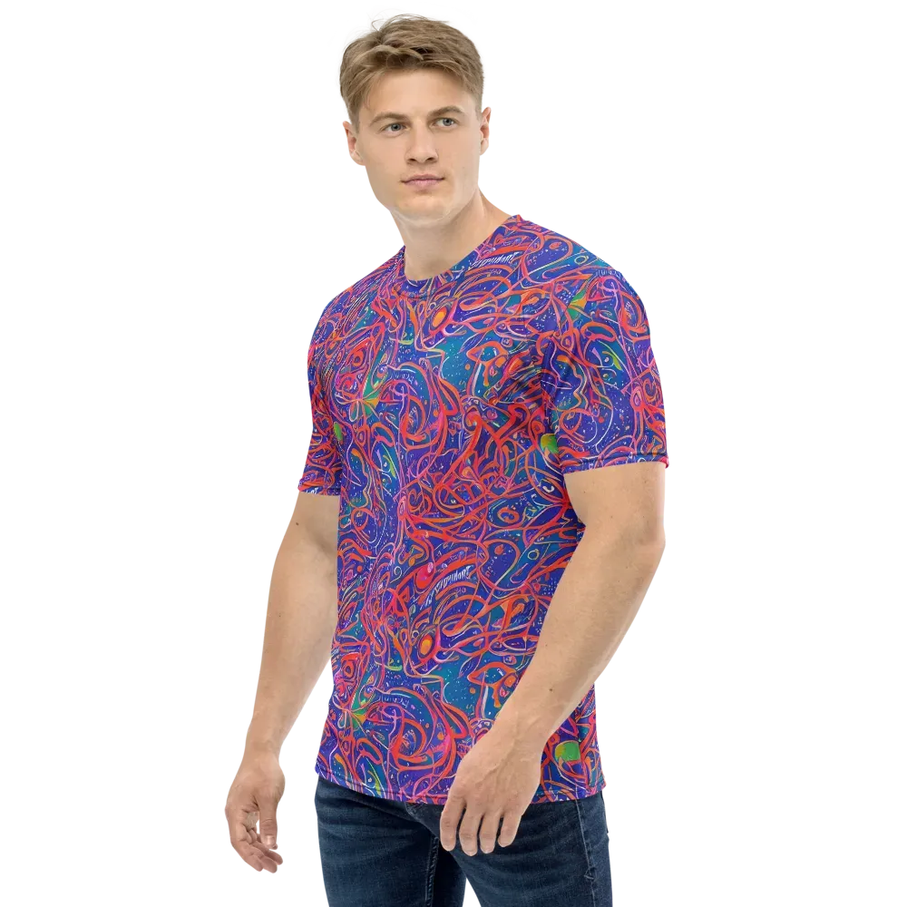 Chromatic Rapture on Men's Crew Neck T-Shirt — Left