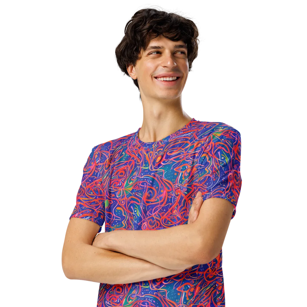 Chromatic Rapture on Men's Crew Neck T-Shirt — Left Front