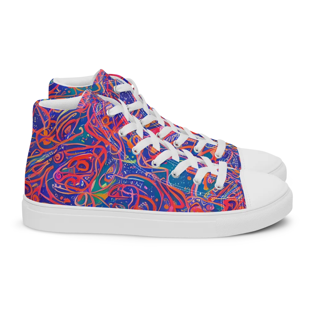 Chromatic Rapture on Women's High Top Canvas Shoes — Right