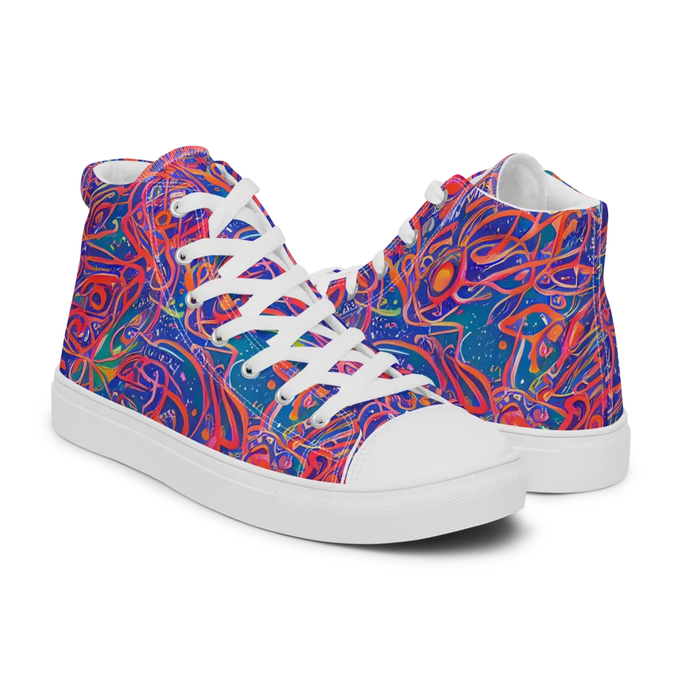 Chromatic Rapture on Women's High Top Canvas Shoes — Right