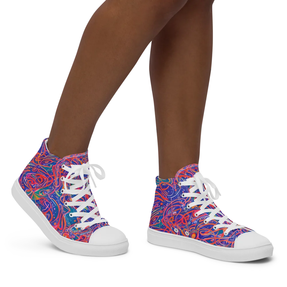 Chromatic Rapture on Women's High Top Canvas Shoes — Right
