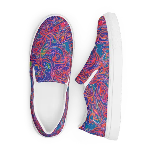 Chromatic Rapture on a Men's Slip-On Canvas Shoes
