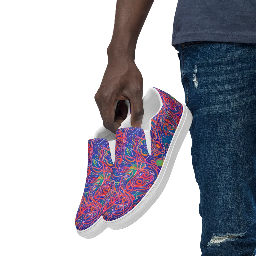 Chromatic Rapture on Men's Slip-On Canvas Shoes — Left Front
