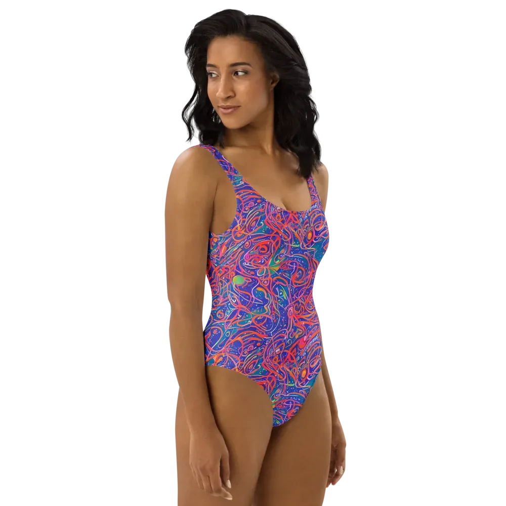 Chromatic Rapture on One-Piece Swimsuit — Right