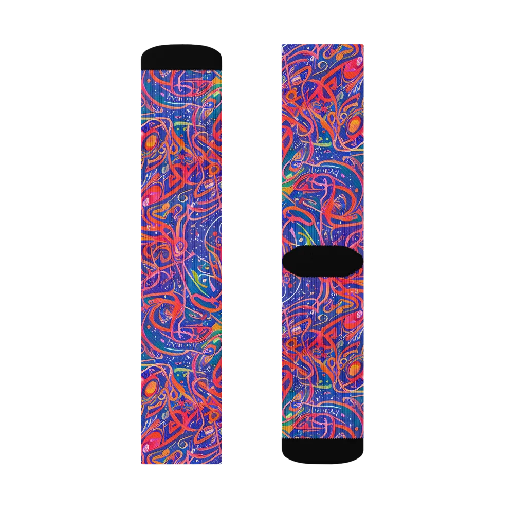 Chromatic Rapture on Socks — Right Sock