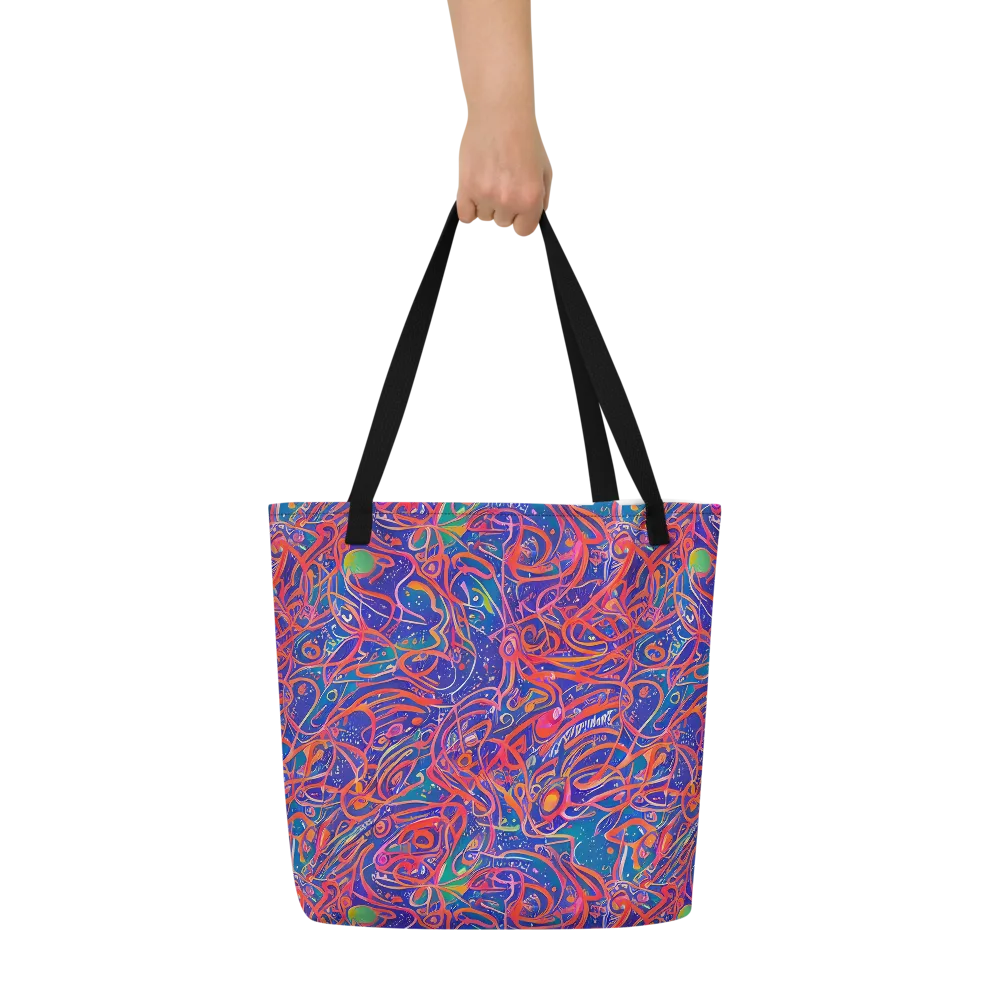 Chromatic Rapture on Large Tote Bag W/ Pocket — Front