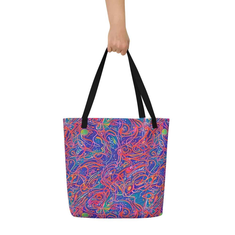 Chromatic Rapture on Large Tote Bag W/ Pocket — Front