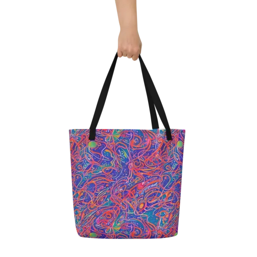 Chromatic Rapture on a Large Tote Bag W/ Pocket
