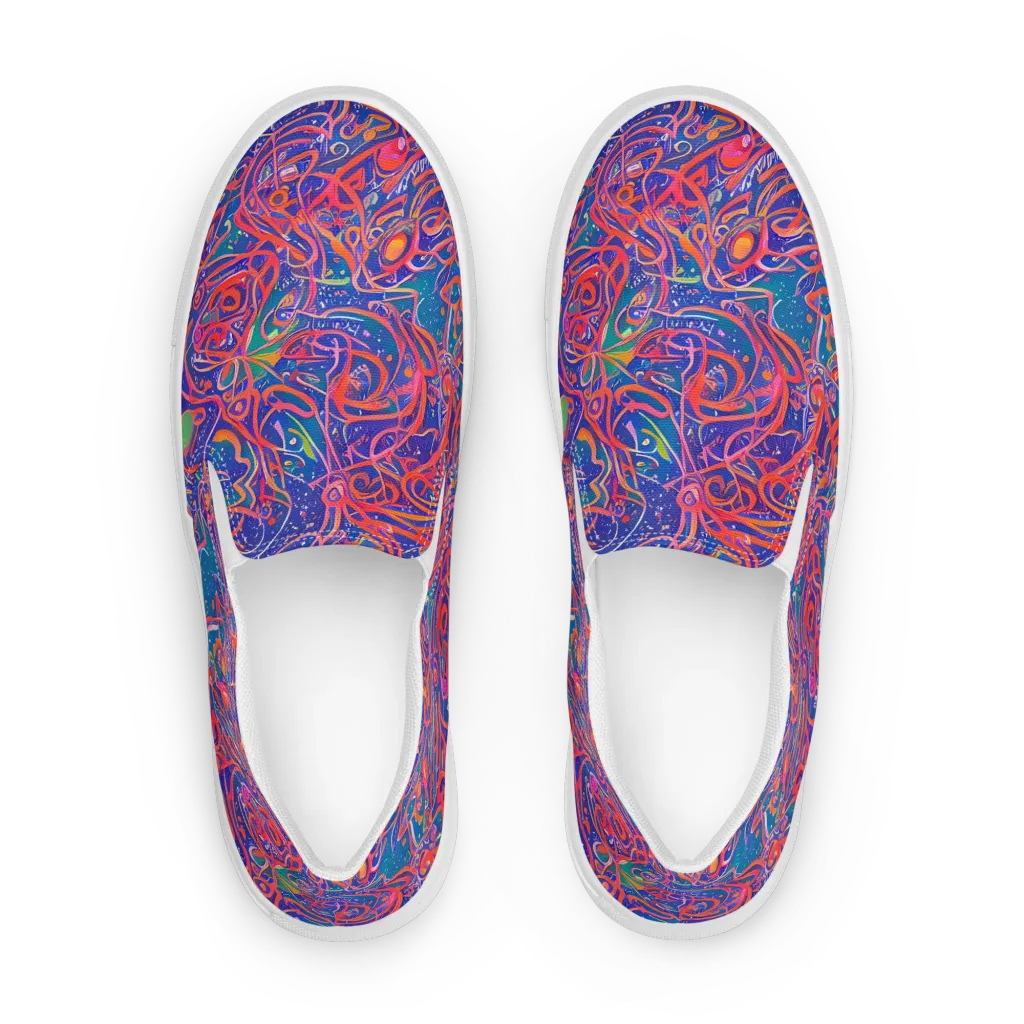Chromatic Rapture on Women's Slip-On Canvas Shoes — Front