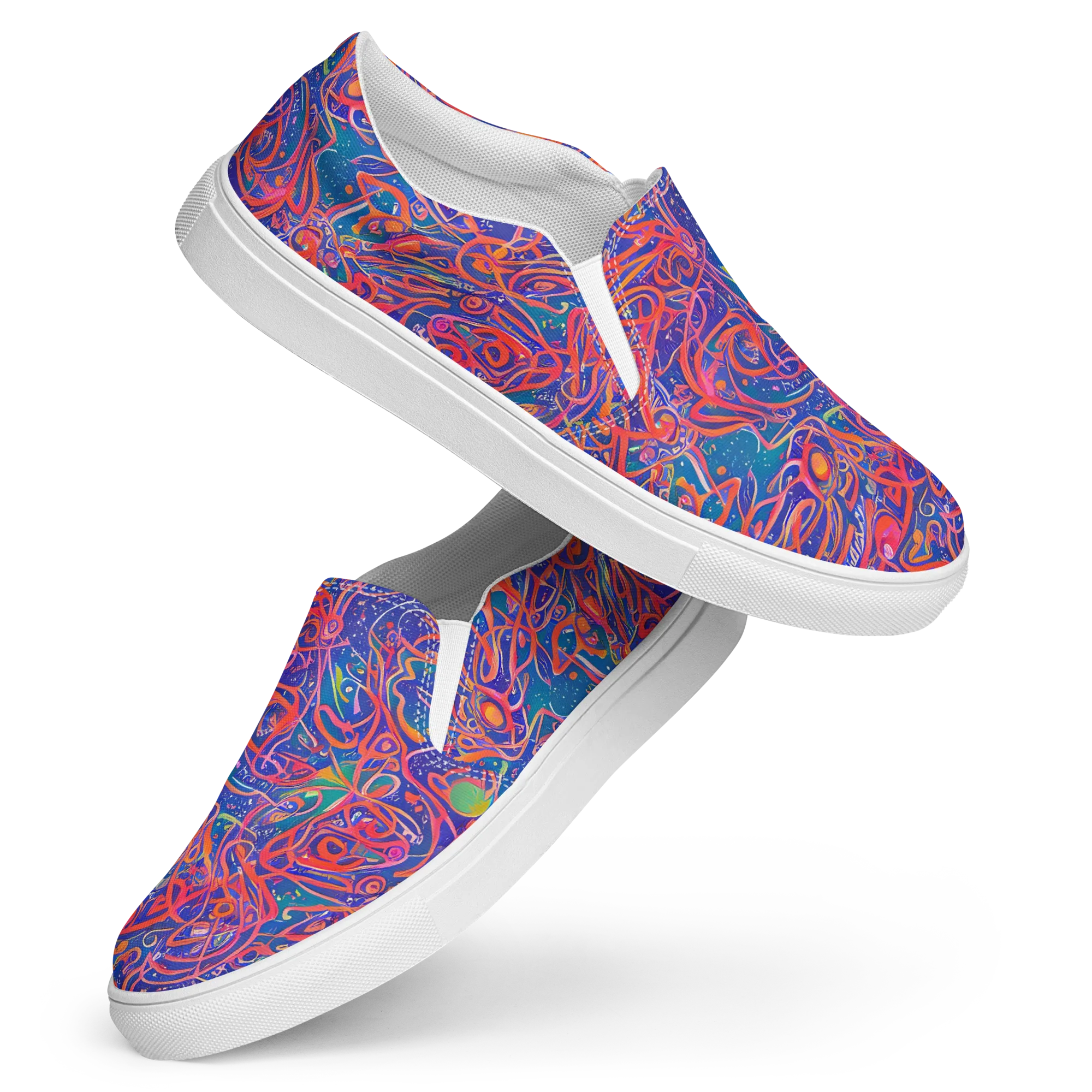 Chromatic Rapture on Women's Slip-On Canvas Shoes — Front