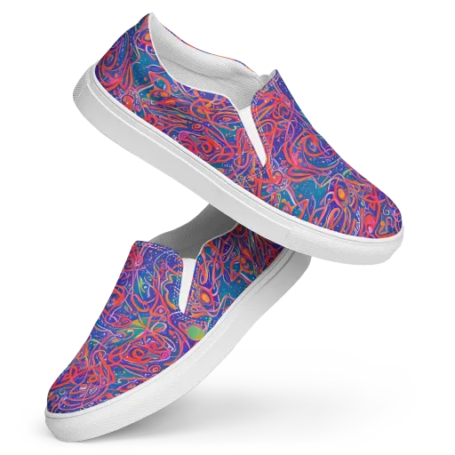Chromatic Rapture on a Women's Slip-On Canvas Shoes