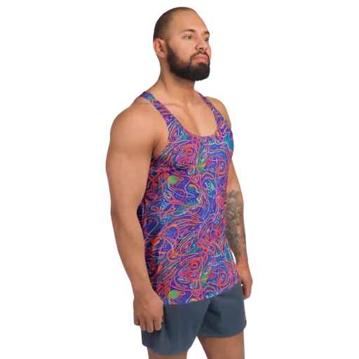 Chromatic Rapture on a Men's Tank Top