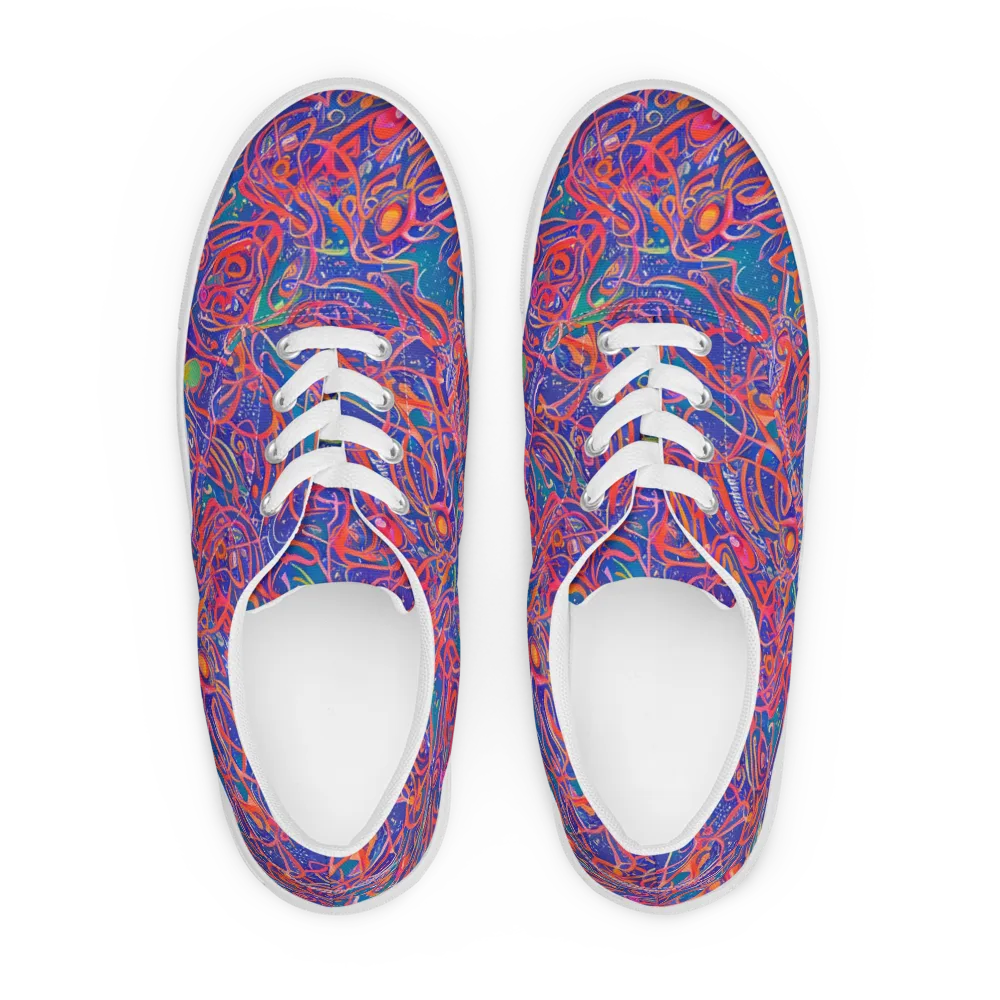 Chromatic Rapture on Men's Lace-Up Canvas Shoes — Front