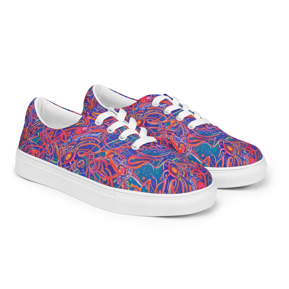 Chromatic Rapture on Men's Lace-Up Canvas Shoes — Right Front