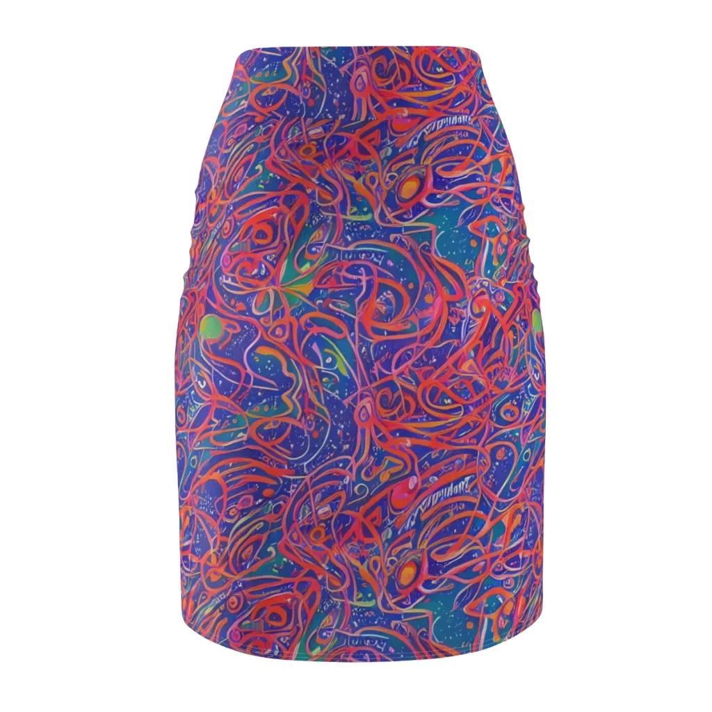 Chromatic Rapture on Pencil Skirt — Back